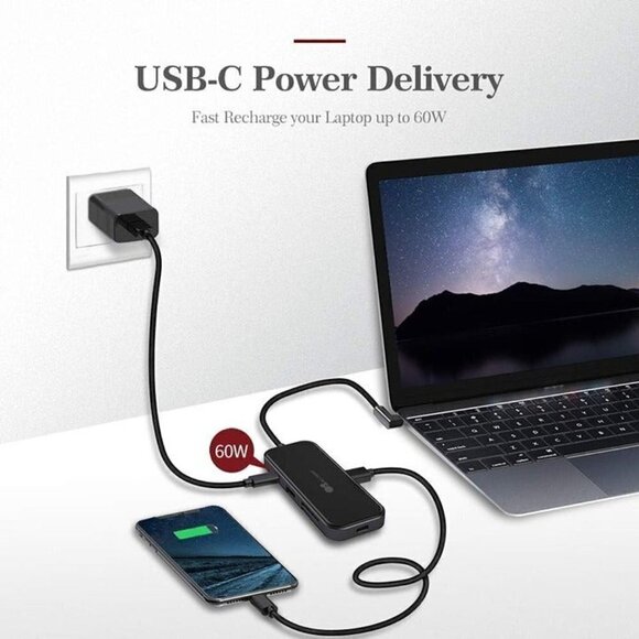 ALLWAY USB C Hub USB C Multi-Port Adapter for MacBook Pro, 8 in 1 USB C to HDMI - Picture 4 of 8